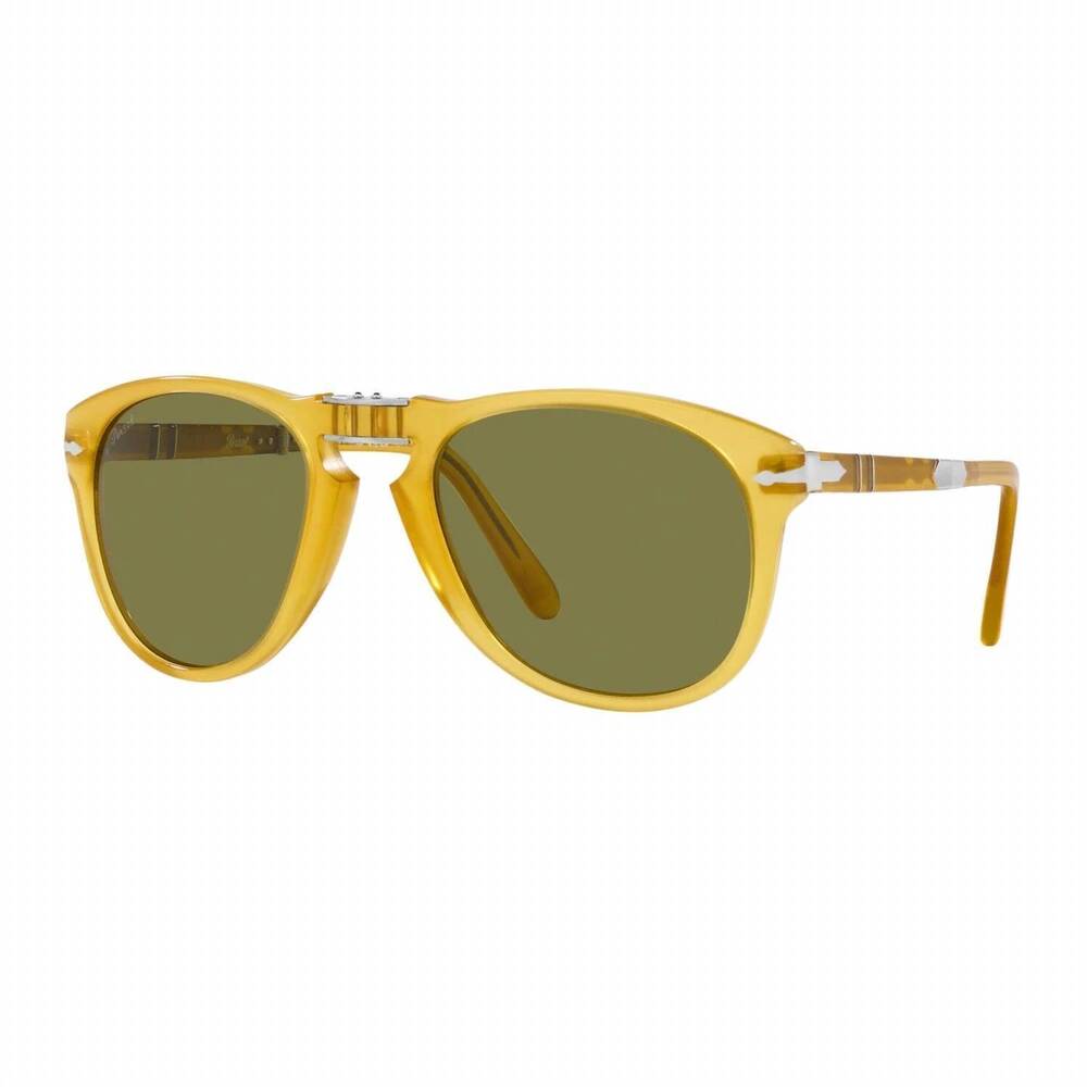 NEW PERSOL unisex steve mcqueen pilot sunglasses in opal yellow, polarized green